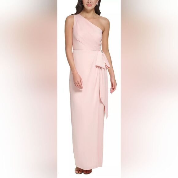 VINCE CAMUTO One-Shoulder Side-Bow Gown NWT size 4 Pink - Picture 1 of 6